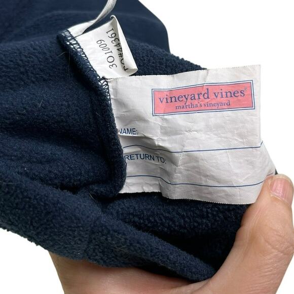 Vineyard‎ Vines Fleece Vest Boys Sz L Navy Blue Full Zip Outdoors - Picture 10 of 13
